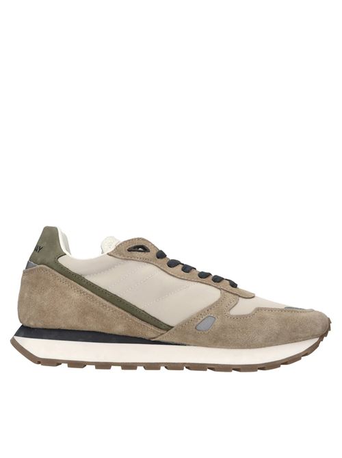 Sneakers in pelle e tessuto MONO WAY | RUNNER 35 MBEIGE-MARRONE-VERDE